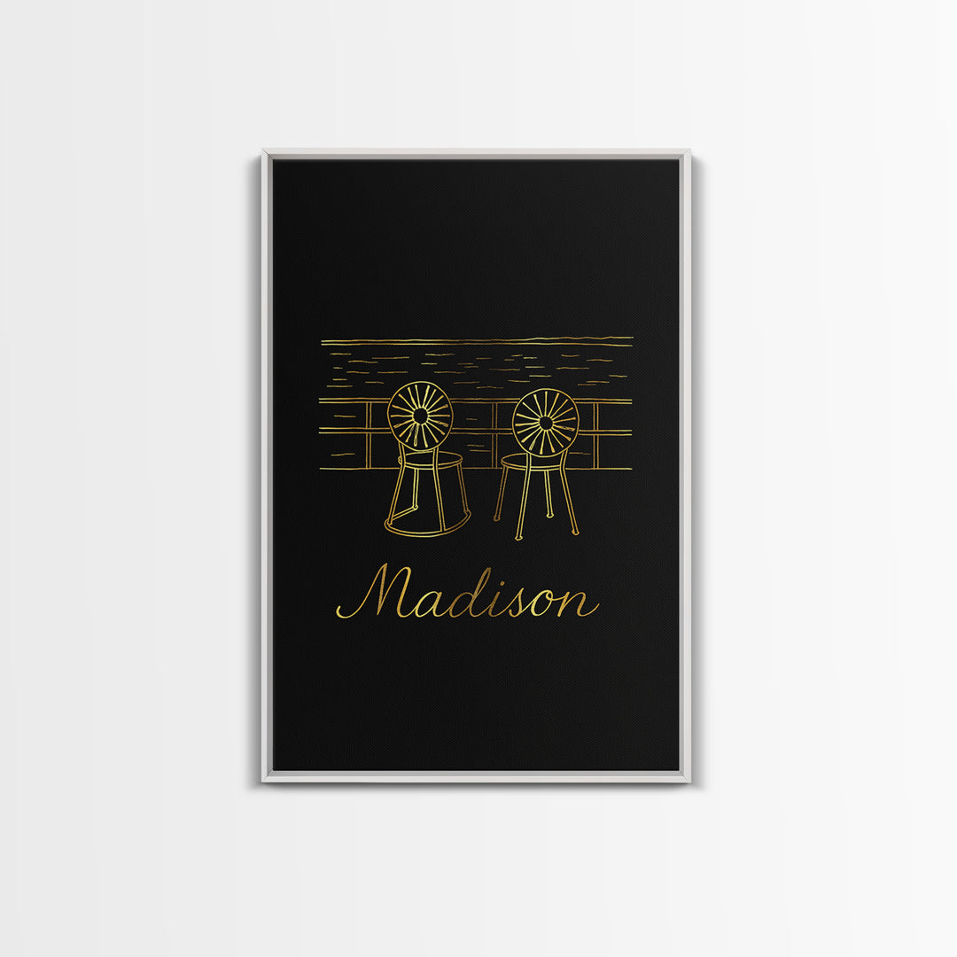 Madison Wisconsin Travel Poster, Canvas Print, Dark Minimalist Wall Art, Madison Travel Art, Wanderlust Decor, Poster Art