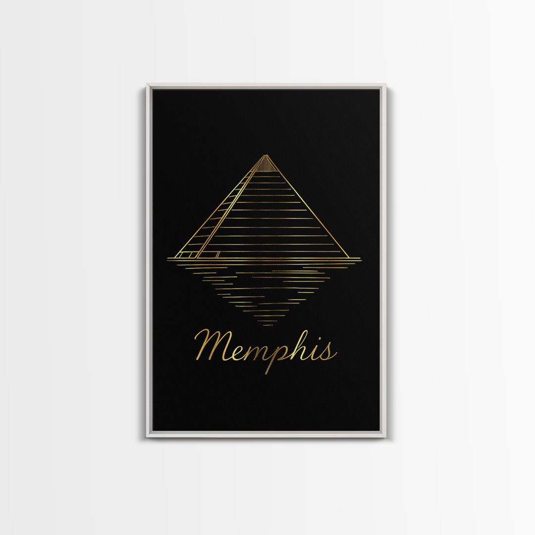 Memphis Travel Poster, Canvas Print, Minimalist Gold Line Art, Memphis Travel Art, City Travel Prints, City Art Print, Modern Wall Decor
