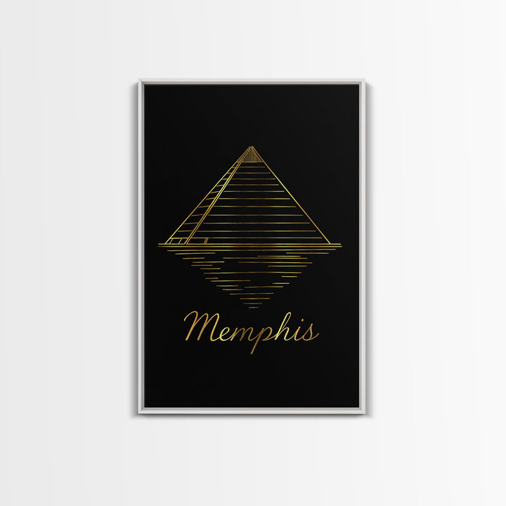 Memphis Travel Poster, Canvas Print, Minimalist Gold Line Art, Memphis Travel Art, City Travel Prints, City Art Print, Modern Wall Decor