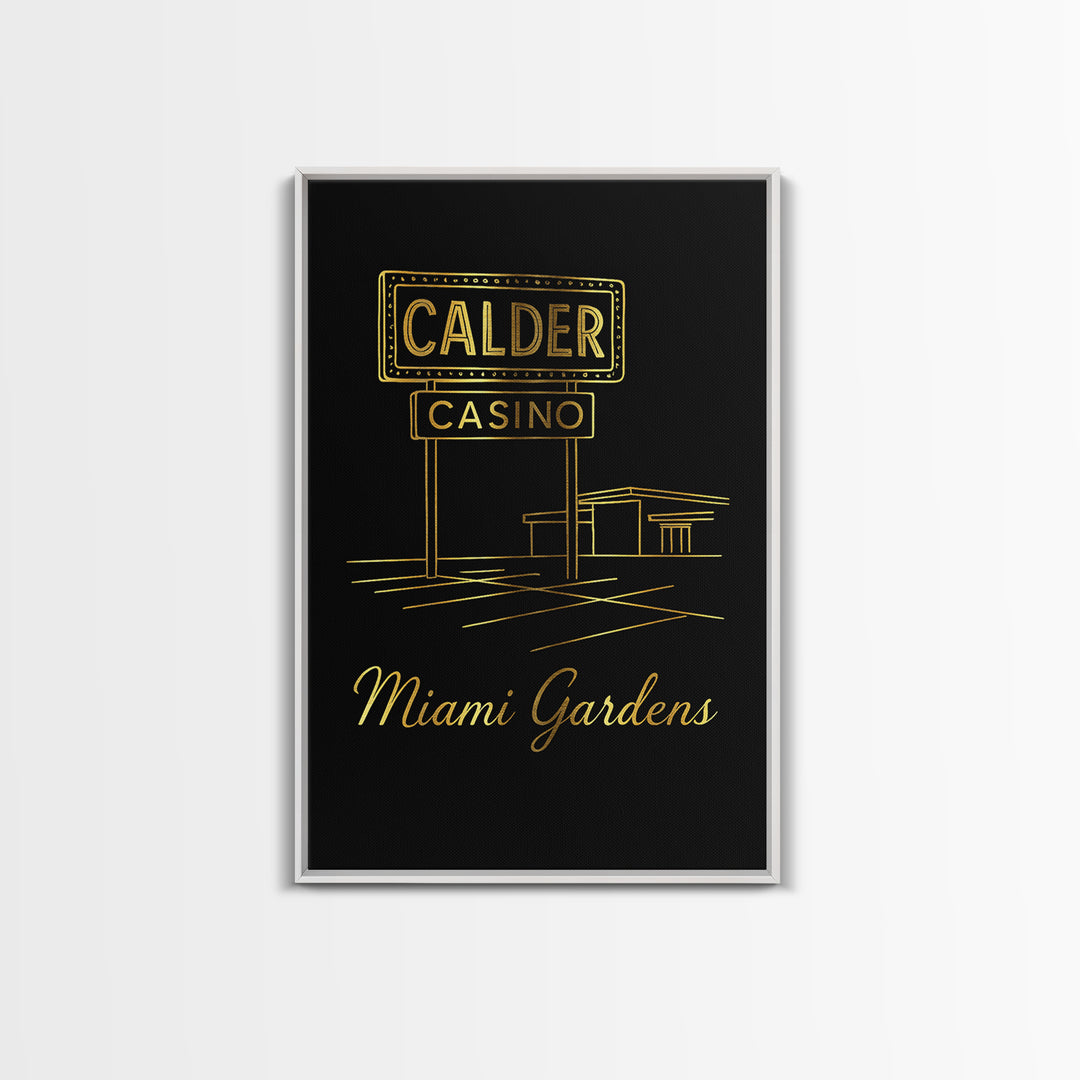 Miami Gardens Travel Poster, Canvas Print, Black Gold Minimalist Art, Miami Gardens City Art, City Travel Prints, Travel Wall Art