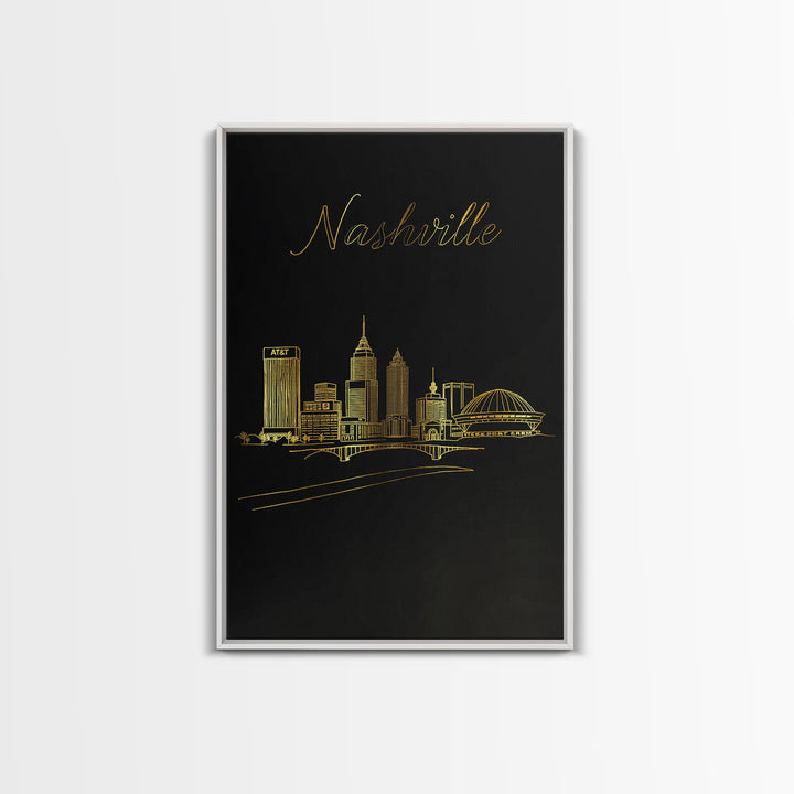 New York Travel Poster, Framed Canvas Print, Minimalist Gold Line Art, New York Wall Art, City Art Print, Travel Art Print, Poster Print