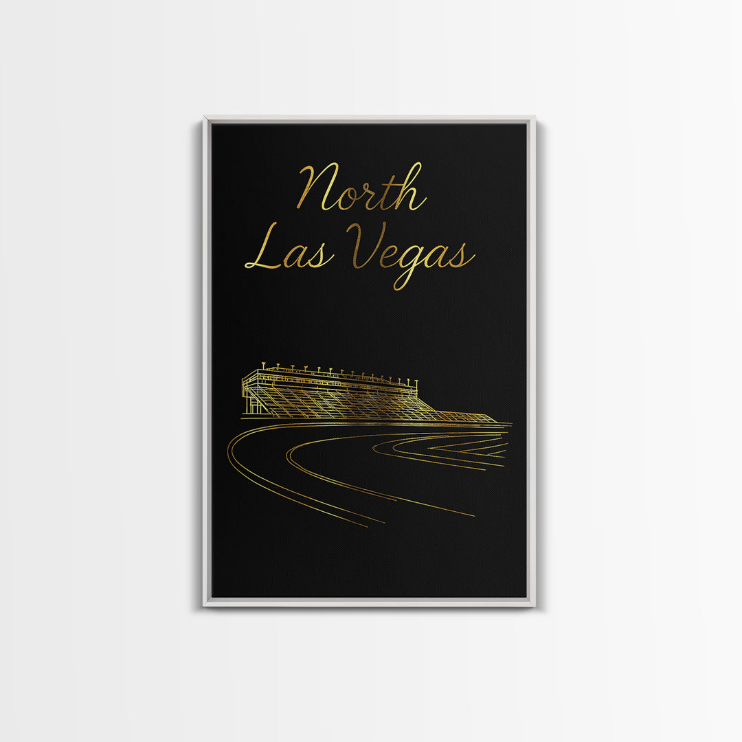 North Las Vegas Travel Poster, Framed Canvas Print, Minimalist Gold Line Art, North Las Vegas Art Print, Travel Poster Set, City Poster