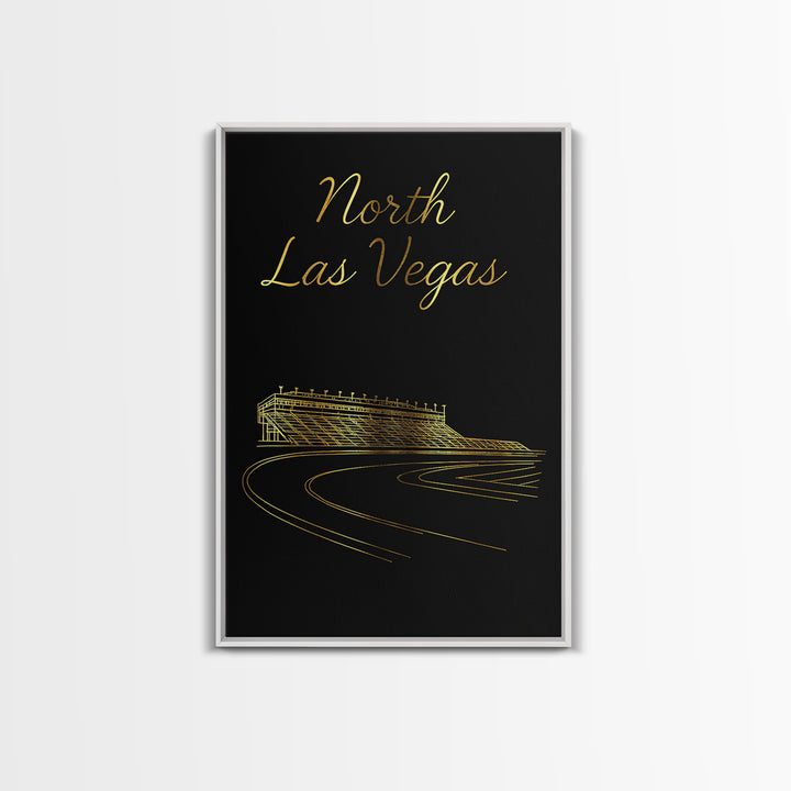 North Las Vegas Travel Poster, Framed Canvas Print, Minimalist Gold Line Art, North Las Vegas Art Print, Travel Poster Set, City Poster