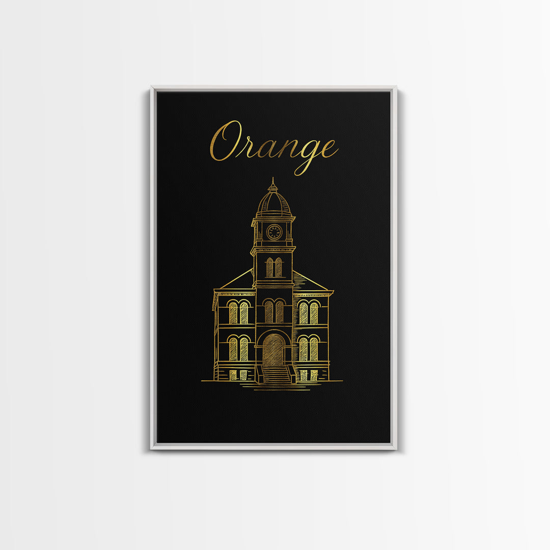 Orange California Travel Poster, Canvas Print, Black Gold Minimalist Art, Orange Travel Art, Travel Poster Set, Art Print, Landscape Art