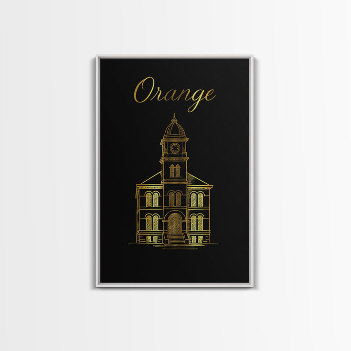 Orange California Travel Poster, Canvas Print, Black Gold Minimalist Art, Orange Travel Art, Travel Poster Set, Art Print, Landscape Art