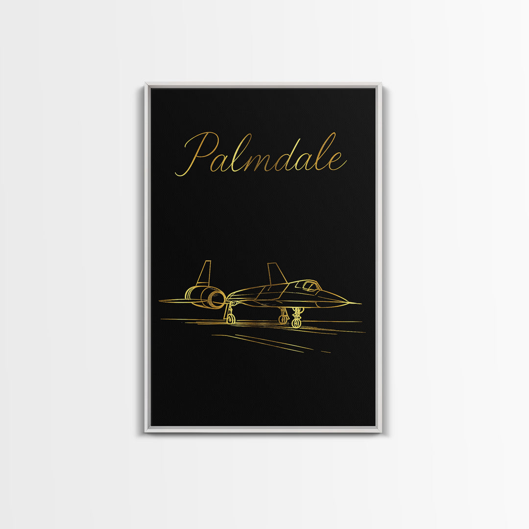 Palmdale California Travel Poster, Canvas Print, Gold Outline Poster Art, Palmdale Art Print, Wall Decor, Wall Art, Fine Art Print
