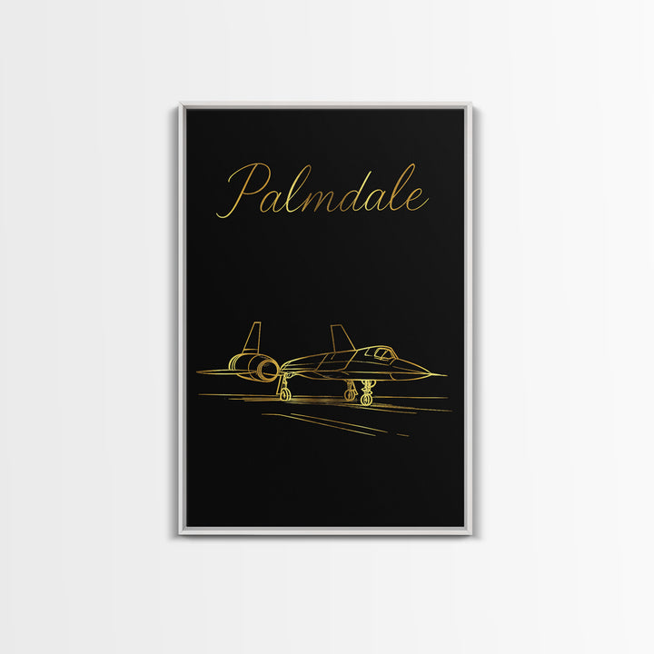 Palmdale California Travel Poster, Canvas Print, Gold Outline Poster Art, Palmdale Art Print, Wall Decor, Wall Art, Fine Art Print
