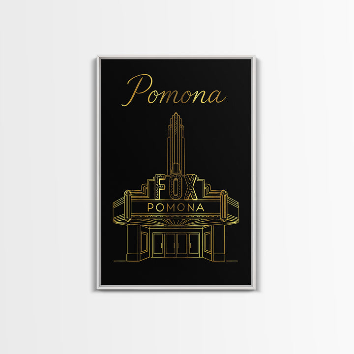 Pomona Travel Poster, Framed Canvas Print, Black Gold Minimalist Art, Pomona Wall Art, Travel Art Print, Travel Poster Set, Fine Art Print