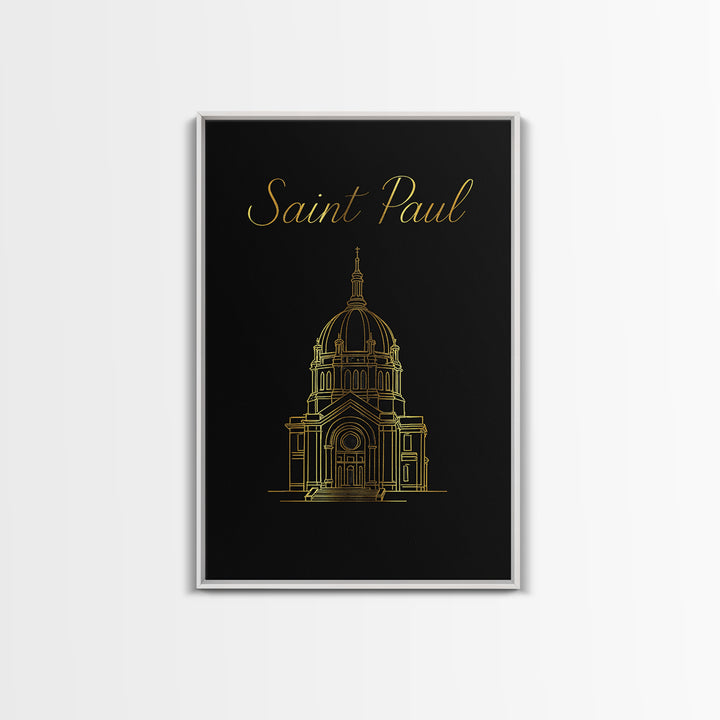 Saint Paul Travel Poster, Canvas Print, Minimalist Gold Line Art, Saint Paul City Art, Travel Wall Art, Fine Art Print, Eclectic Wall Decor