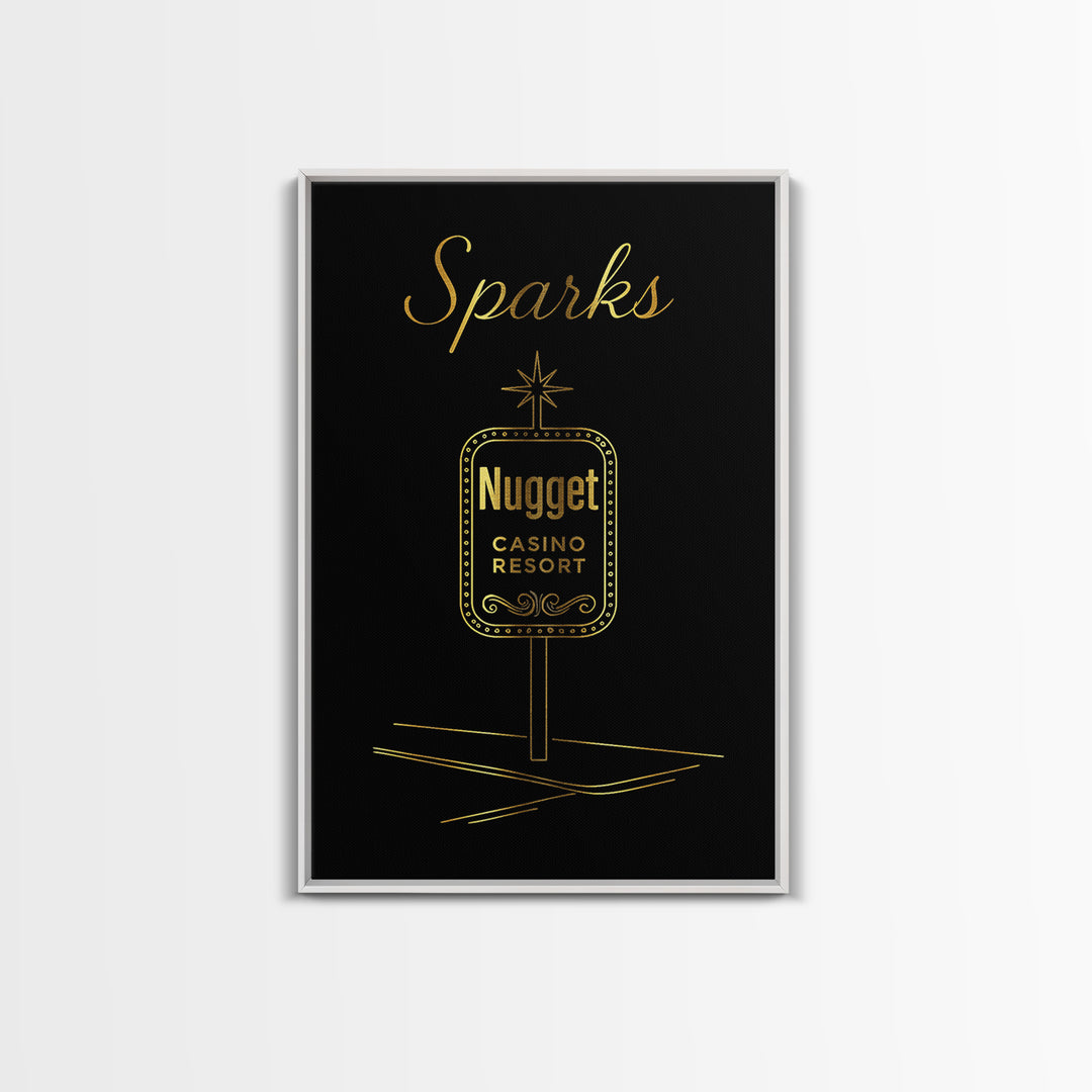 Sparks Travel Poster, Canvas Print, Minimalist Gold Line Art, Sparks Art Print, Travel Wall Art, Fine Art Print, Retro Travel Print