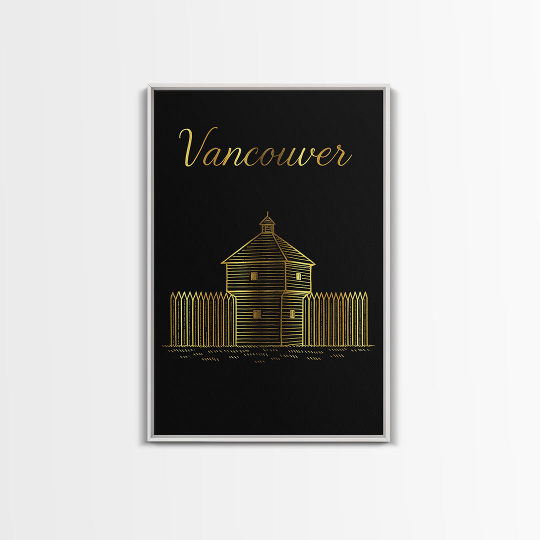 Vancouver Washington Travel Poster, Canvas Print, Dark Minimalist Wall Art, Vancouver Poster Print, City Travel Prints, Living Room Wall Art