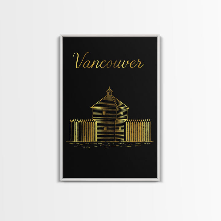 Vancouver Washington Travel Poster, Canvas Print, Dark Minimalist Wall Art, Vancouver Poster Print, City Travel Prints, Living Room Wall Art