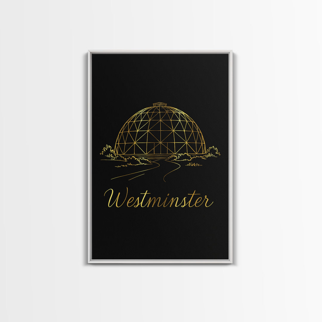 Westminster Travel Poster, Framed Canvas Print, Minimalist Gold Line Art, Westminster City Art, Travel Poster Art, Travel Poster Set