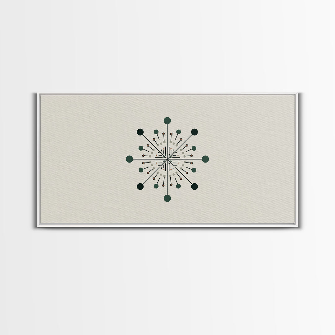 Atomic Green Starburst Wall Art, Midcentury Modern Art, MCM Wall Decor, Geometric Abstract Print, Retro Home Decor For Living Room