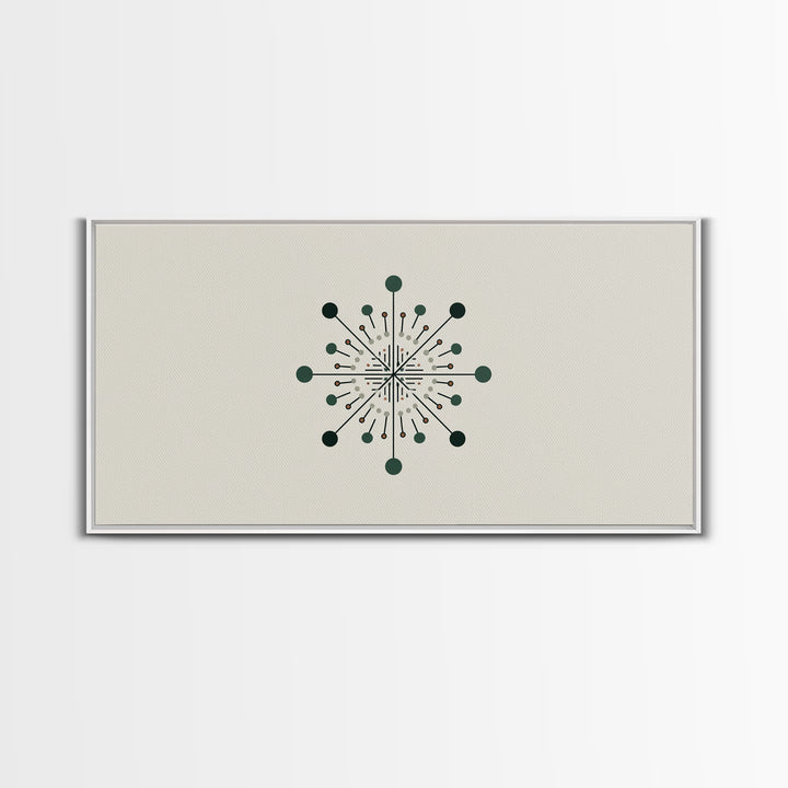 Atomic Green Starburst Wall Art, Midcentury Modern Art, MCM Wall Decor, Geometric Abstract Print, Retro Home Decor For Living Room