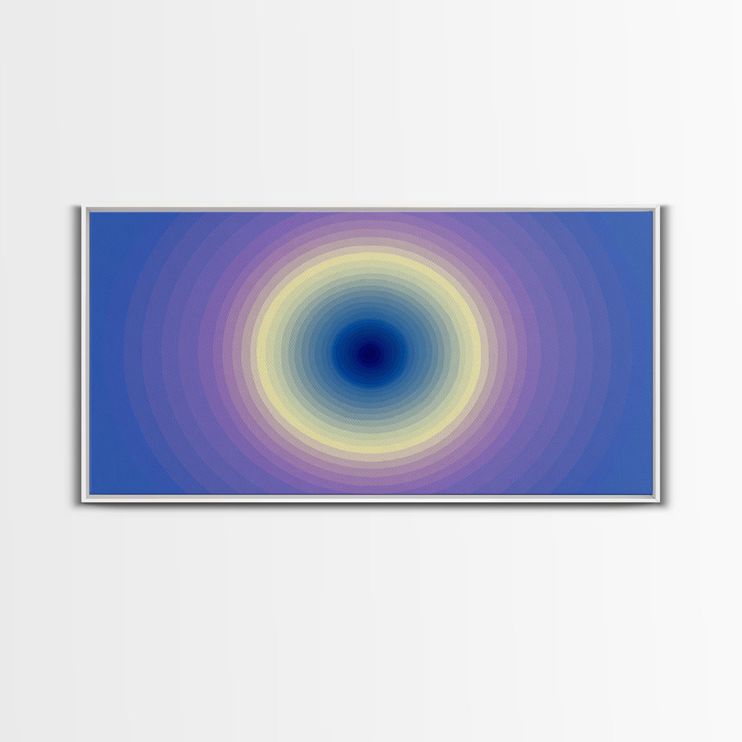 Blue Purple Concentric Circle Wall Art, Modern Abstract Art Print, Soft Geometric Decor, Minimalist Bedroom Poster, Home Decor