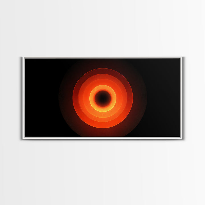 Fiery Eclipse Black Hole Wall Art, Modern Abstract Space Print, Orange Red Planet Decor, Cosmic Geometric Poster For Home Office