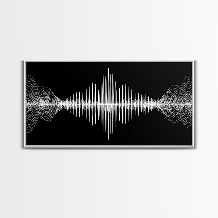 Black And White Sound Wave Wall Art, Minimal Audio Waveform, Modern Abstract Art Print, Music Studio Decor, Office Wall Decor
