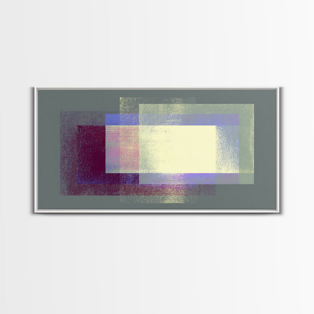 Soft Gray Magenta Geometric Rectangles Wall Art, Midcentury Modern Abstract Print, MCM Home Decor, Minimalist Office Decor