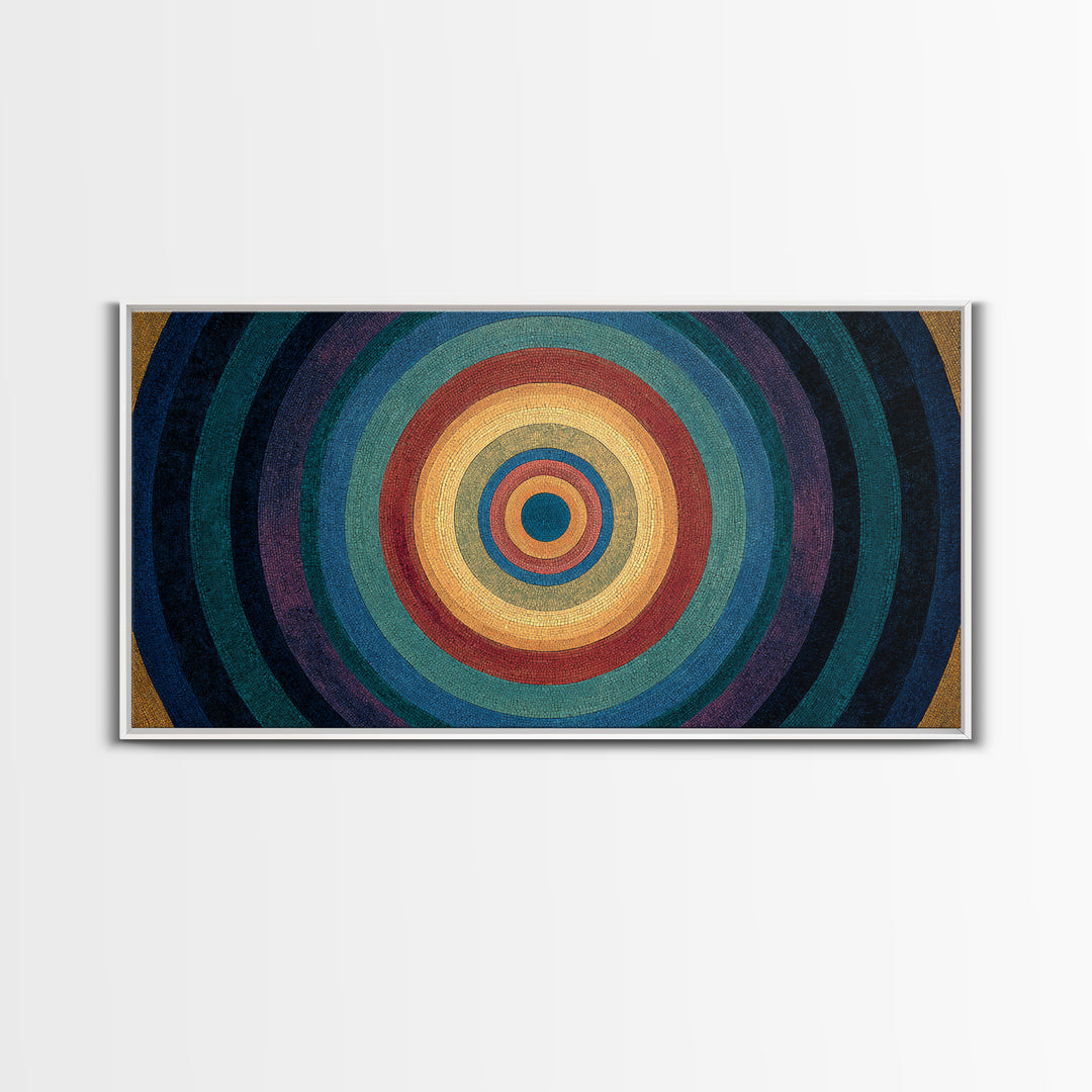 Colorful Concentric Circle Target Wall Art, Midcentury Modern Geometric Art Print, Bauhaus Poster, Retro Home Decor Gift