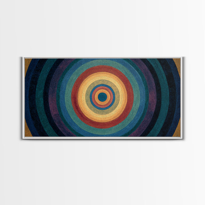 Colorful Concentric Circle Target Wall Art, Midcentury Modern Geometric Art Print, Bauhaus Poster, Retro Home Decor Gift