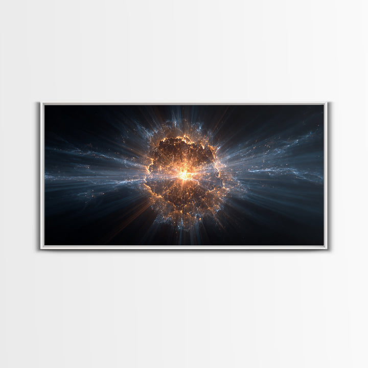 Glowing Cosmic Explosion In Deep Space Wall Art, Modern Abstract Art Print, Sci Fi Wall Decor, Digital Art For Home Office