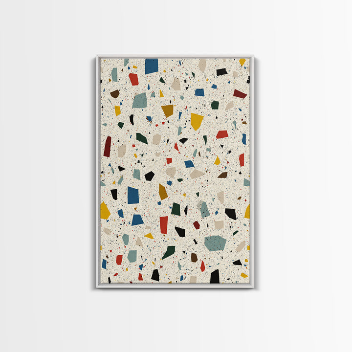 Speckled Confetti Terrazzo Shards Wall Art, Midcentury Modern Print, Colorful Geometric Abstract Home Office Living Room Decor