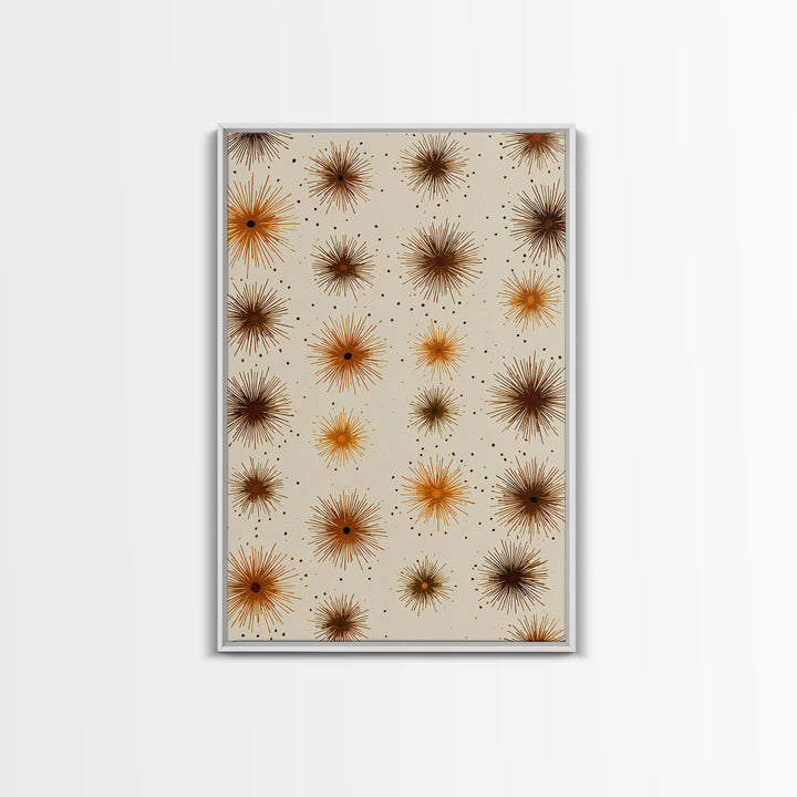 Burnt Orange Brown Atomic Starburst Wall Art, Midcentury Modern Art, Retro Abstract Print, Earth Tone MCM Wall Decor Gift