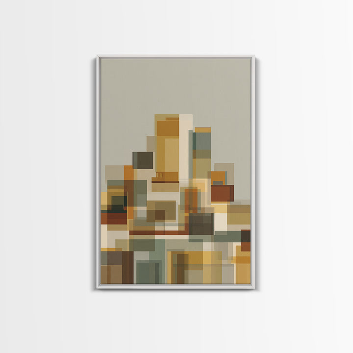 Minimal Geometric Blocks Wall Art, Midcentury Modern Art Print, Abstract Neutral Poster, Bauhaus Inspired Home Decor, Gift