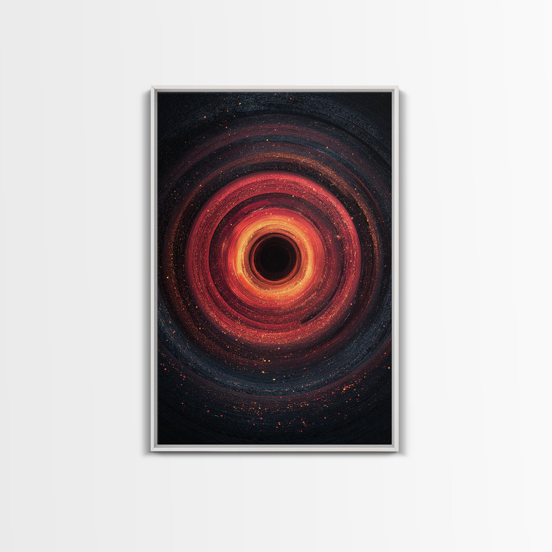 Fiery Black Hole Vortex Wall Art, Red Orange Cosmic Abstract, Space Poster, Modern Art Print, Statement Wall Decor, Home Office Art