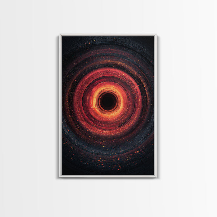 Fiery Black Hole Vortex Wall Art, Red Orange Cosmic Abstract, Space Poster, Modern Art Print, Statement Wall Decor, Home Office Art