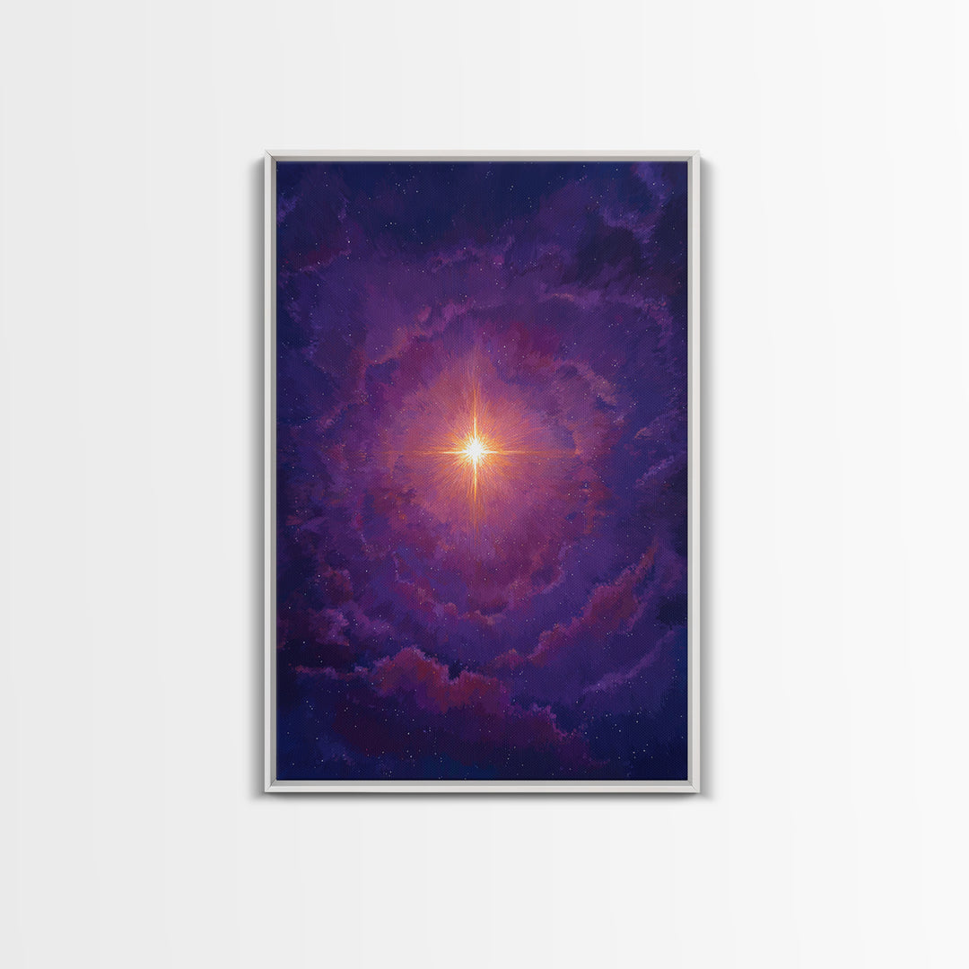 Purple Cosmic Starburst Wall Art, Modern Abstract Art, Space Abstract Art Print, Galaxy Poster, Vibrant Art Purple Decor