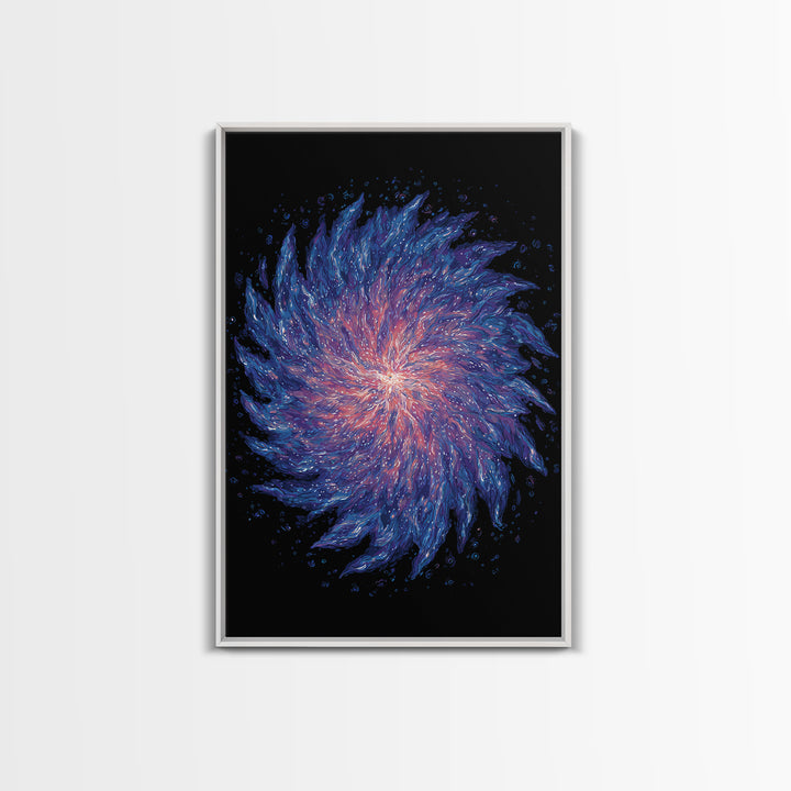 Purple Blue Spiral Nebula Canvas Print, Space Abstract Art, Modern Wall Art, Cosmic Retro Poster, Vibrant Art Purple, Home Decor