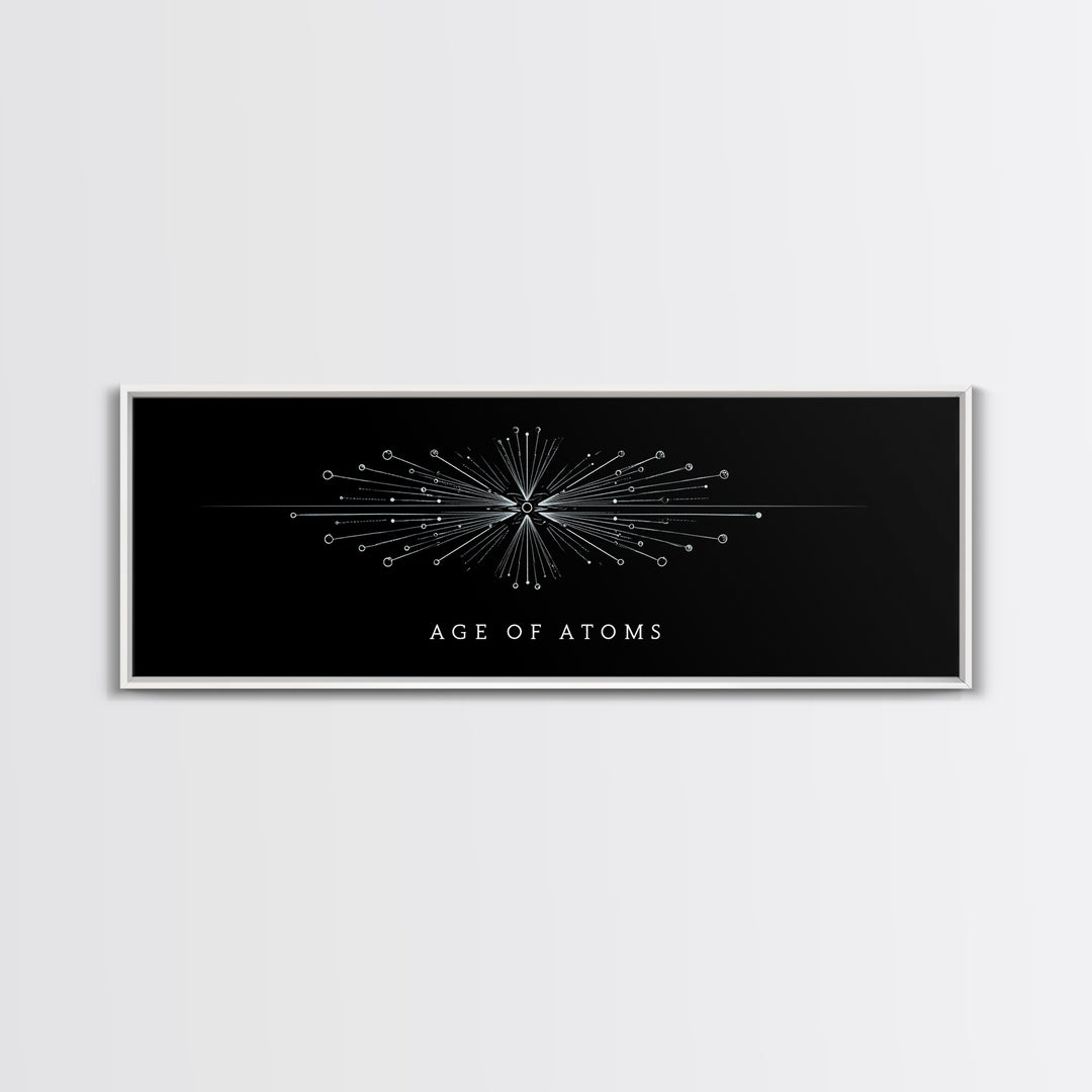 Age Of Atoms Starburst Diagram Wall Art, Midcentury Modern Art, Atomic Retro Poster, Space Abstract Art, Science Decor Print