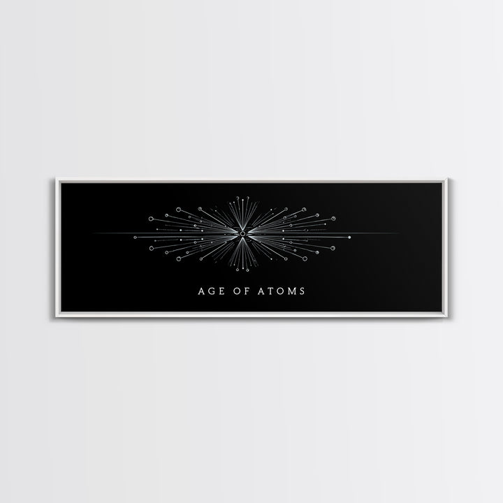 Age Of Atoms Starburst Diagram Wall Art, Midcentury Modern Art, Atomic Retro Poster, Space Abstract Art, Science Decor Print