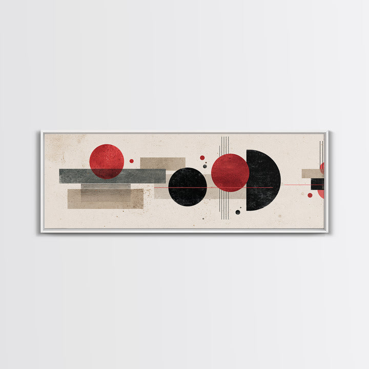 Red Black Geometric Abstract Wall Art, Midcentury Modern Art, Bauhaus Poster, Colorblock Art, Modern Wall Decor, Living Room Print