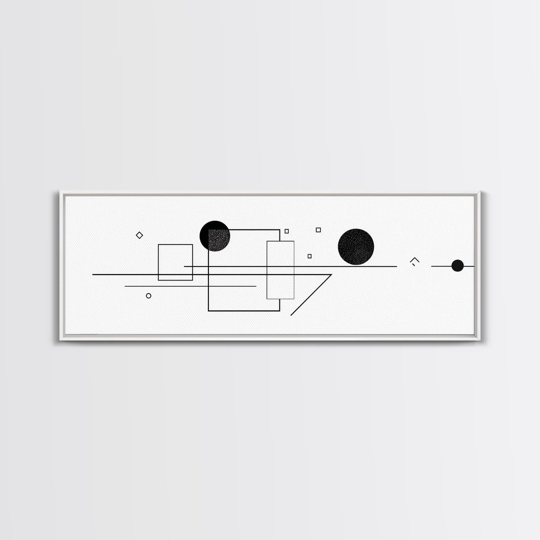 Minimalist Black Line Geometry Wall Art, Midcentury Modern Art Print, Bauhaus Design, Abstract Wall Art, Office Decor Poster