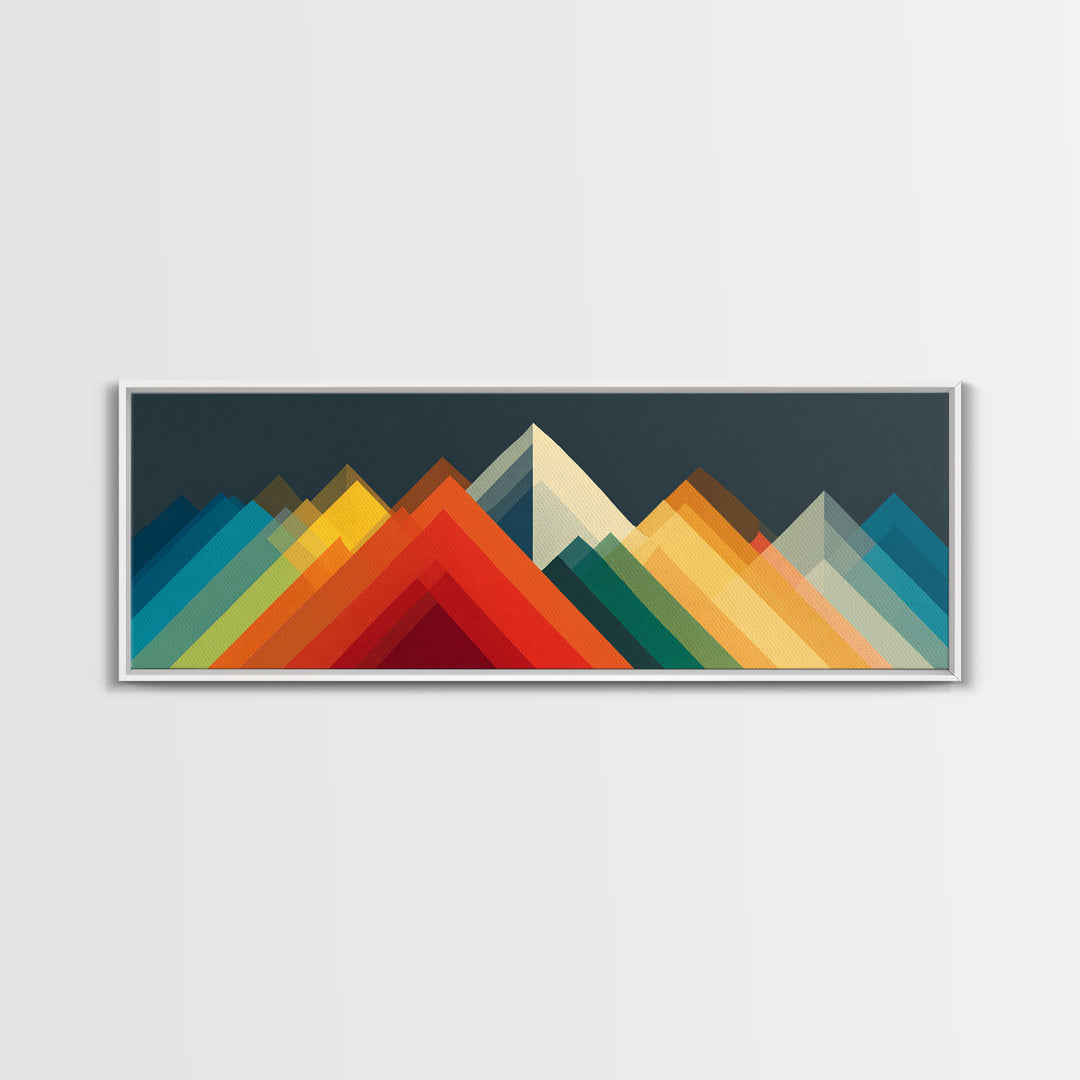 Colorful Geometric Mountain Peaks Wall Art, Midcentury Modern Abstract Print, Bold MCM Decor, Scandinavian Poster Gift Idea