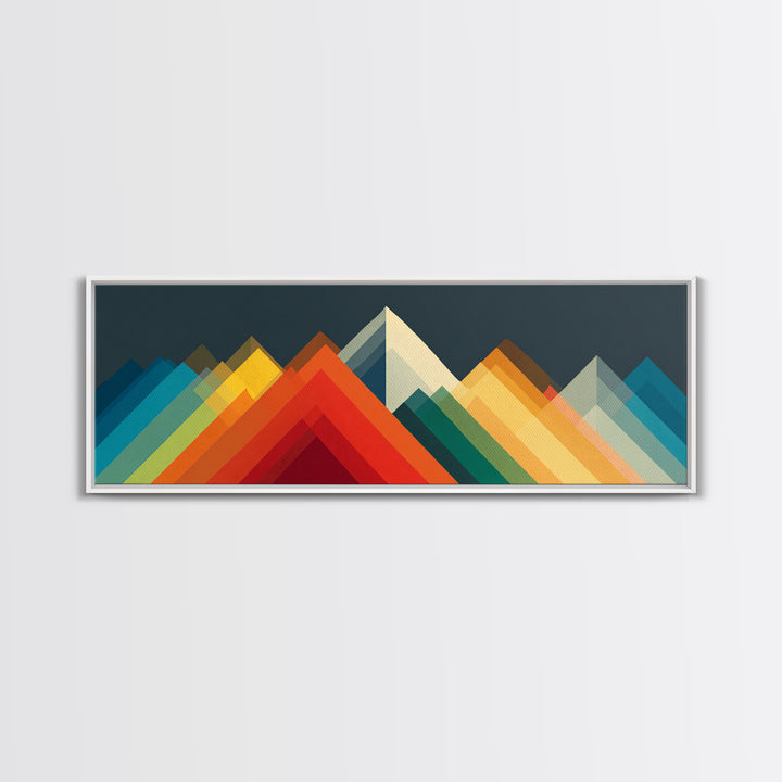 Colorful Geometric Mountain Peaks Wall Art, Midcentury Modern Abstract Print, Bold MCM Decor, Scandinavian Poster Gift Idea