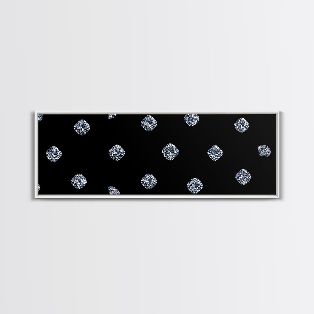 Scattered Diamond Gem Wall Art, Black Wall Decor, Glam Art Print, Modern Home Decor, Minimalist Poster, Elegant Bedroom Art
