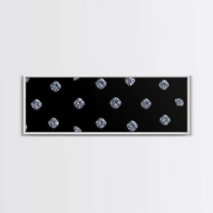 Scattered Diamond Gem Wall Art, Black Wall Decor, Glam Art Print, Modern Home Decor, Minimalist Poster, Elegant Bedroom Art