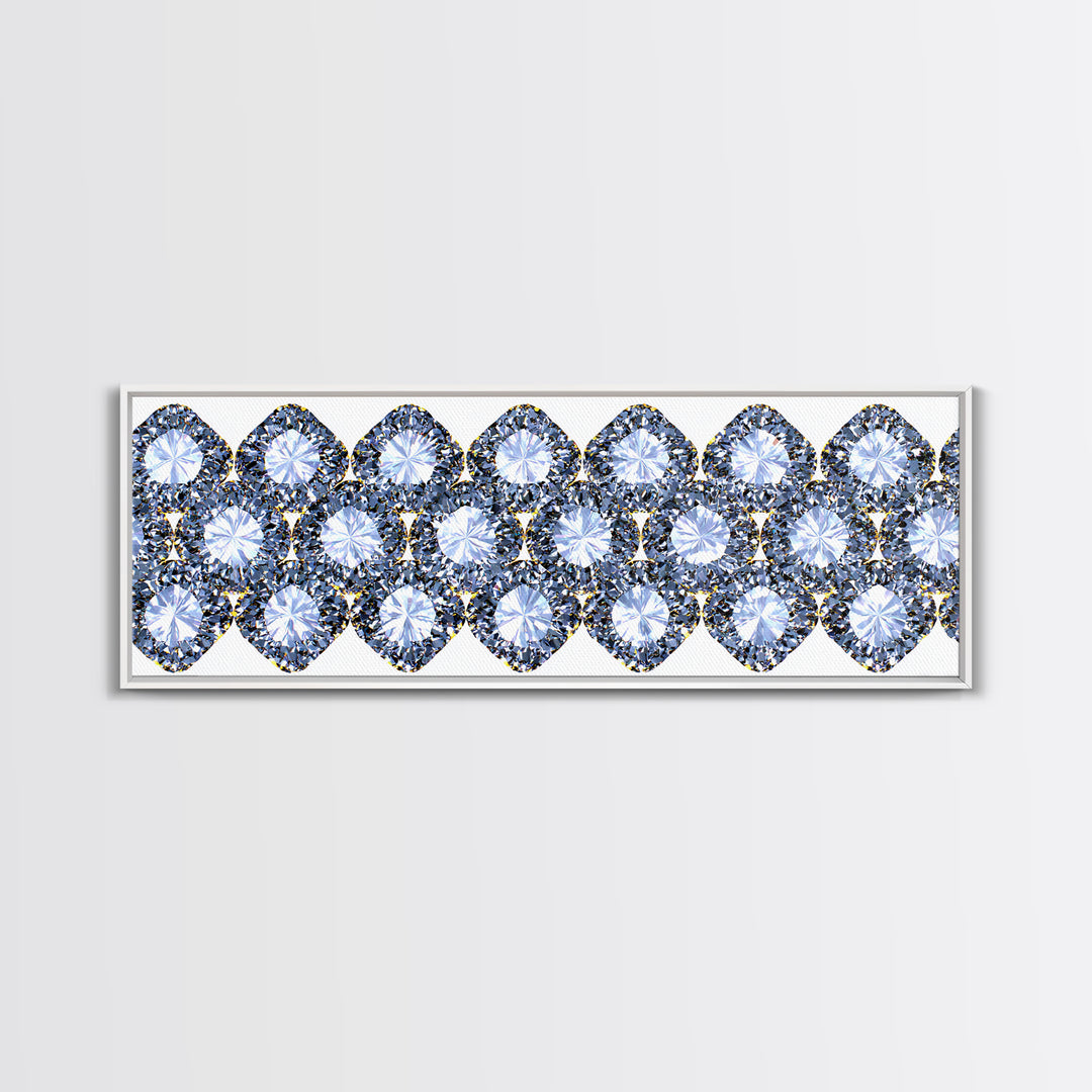 Sparkling Diamond Jewel Border Framed Canvas Print, Glam Wall Decor, Modern Art Print, Elegant Bedroom Art, Statement Piece