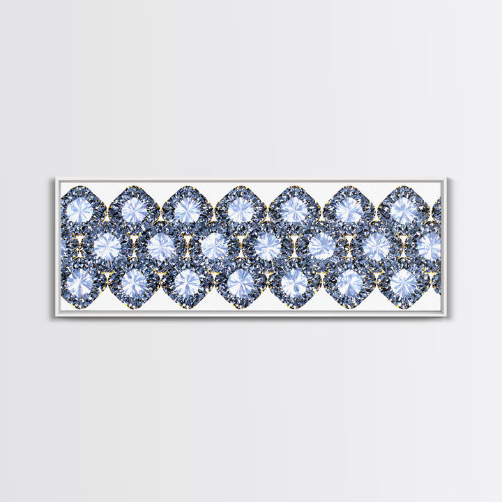 Sparkling Diamond Jewel Border Framed Canvas Print, Glam Wall Decor, Modern Art Print, Elegant Bedroom Art, Statement Piece