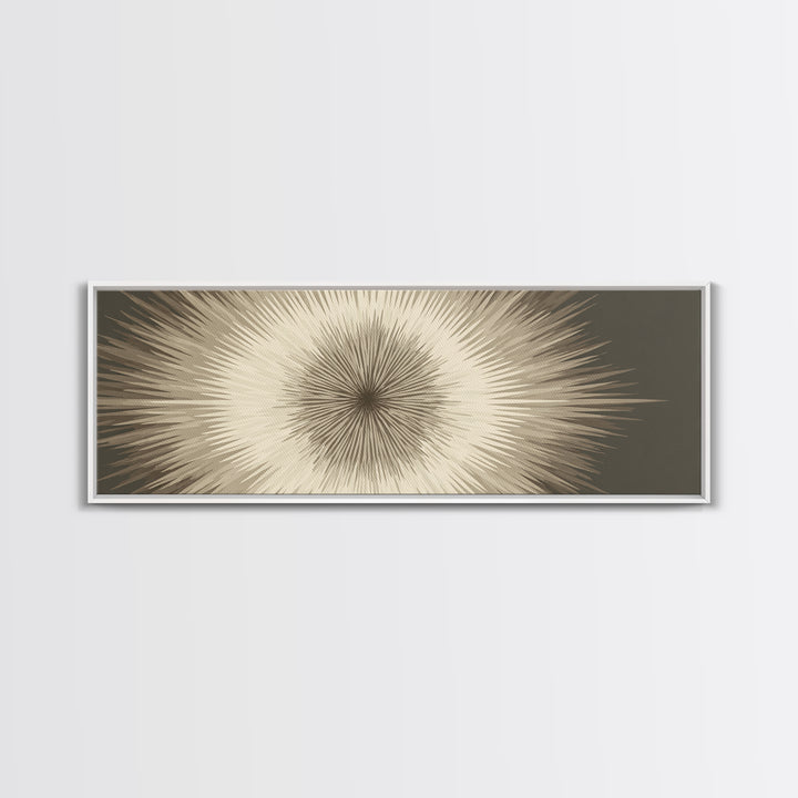Neutral Radiating Starburst Abstract Wall Art, Minimalist Modern Decor, Geometric Art Print, Beige Midcentury Poster, Statement Wall Decor