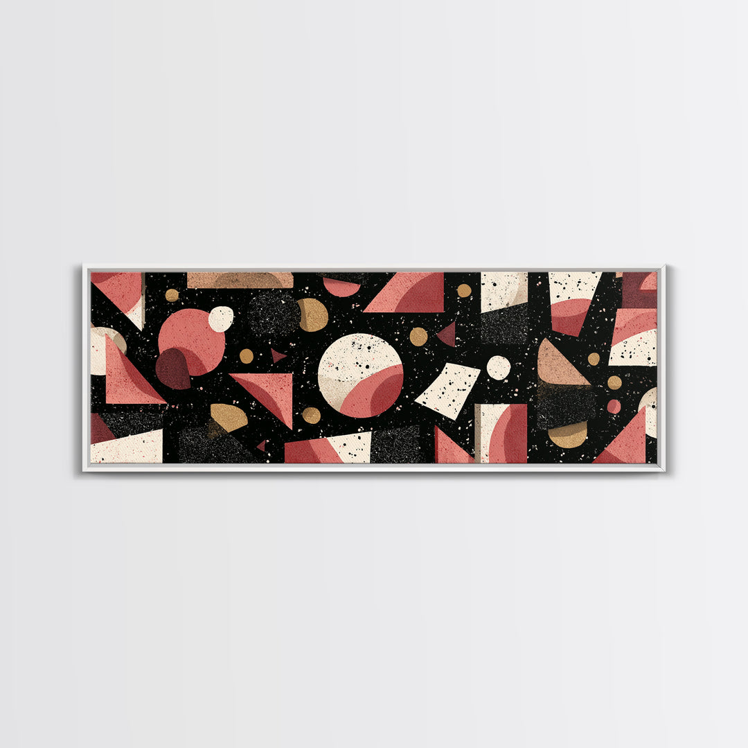 Red Black Bauhaus Geometric Wall Art, Mid Century Modern Abstract Decor, Retro Art Print, Atomic Pattern Poster, MCM Decor