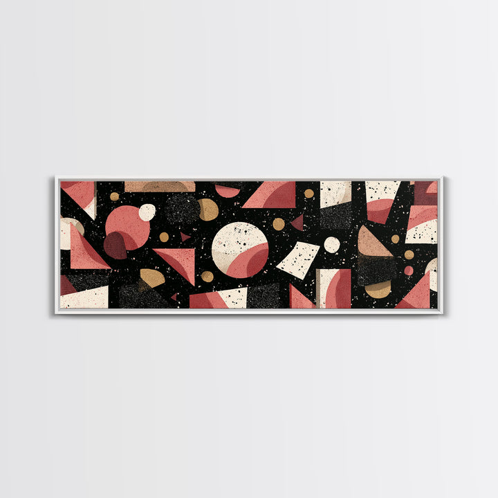 Red Black Bauhaus Geometric Wall Art, Mid Century Modern Abstract Decor, Retro Art Print, Atomic Pattern Poster, MCM Decor