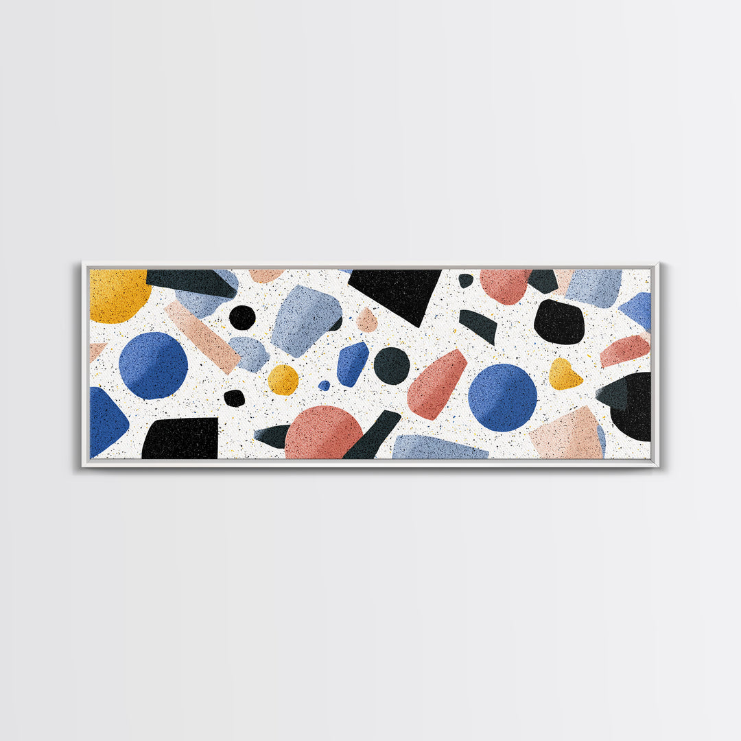 Pastel Memphis Shape Canvas Print, Mid Century Modern Decor, Colorful Abstract Wall Art, Retro Geometric Poster, MCM Art