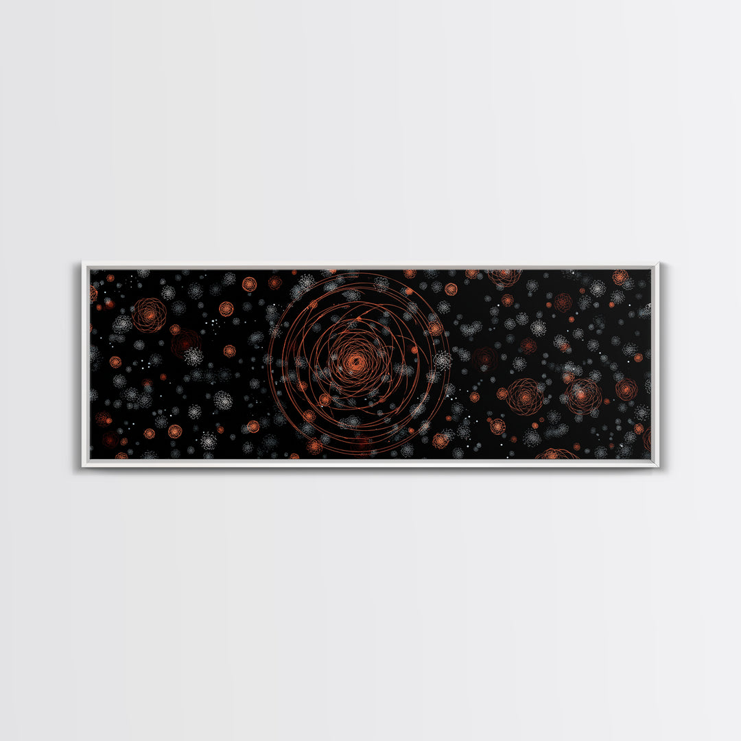 Copper Atomic Spiral Pattern Wall Art, Mid Century Modern Abstract Print, Retro Space Decor, MCM Living Room Poster, Home Decor