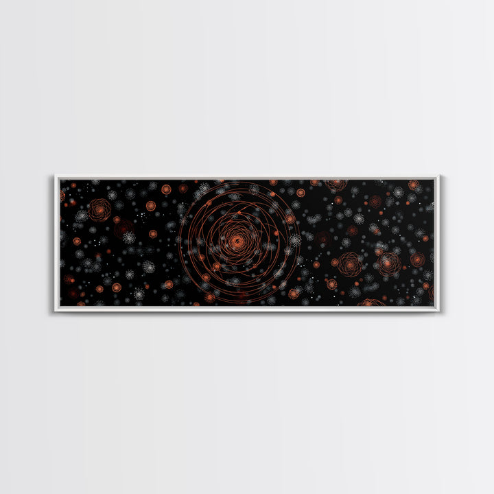 Copper Atomic Spiral Pattern Wall Art, Mid Century Modern Abstract Print, Retro Space Decor, MCM Living Room Poster, Home Decor