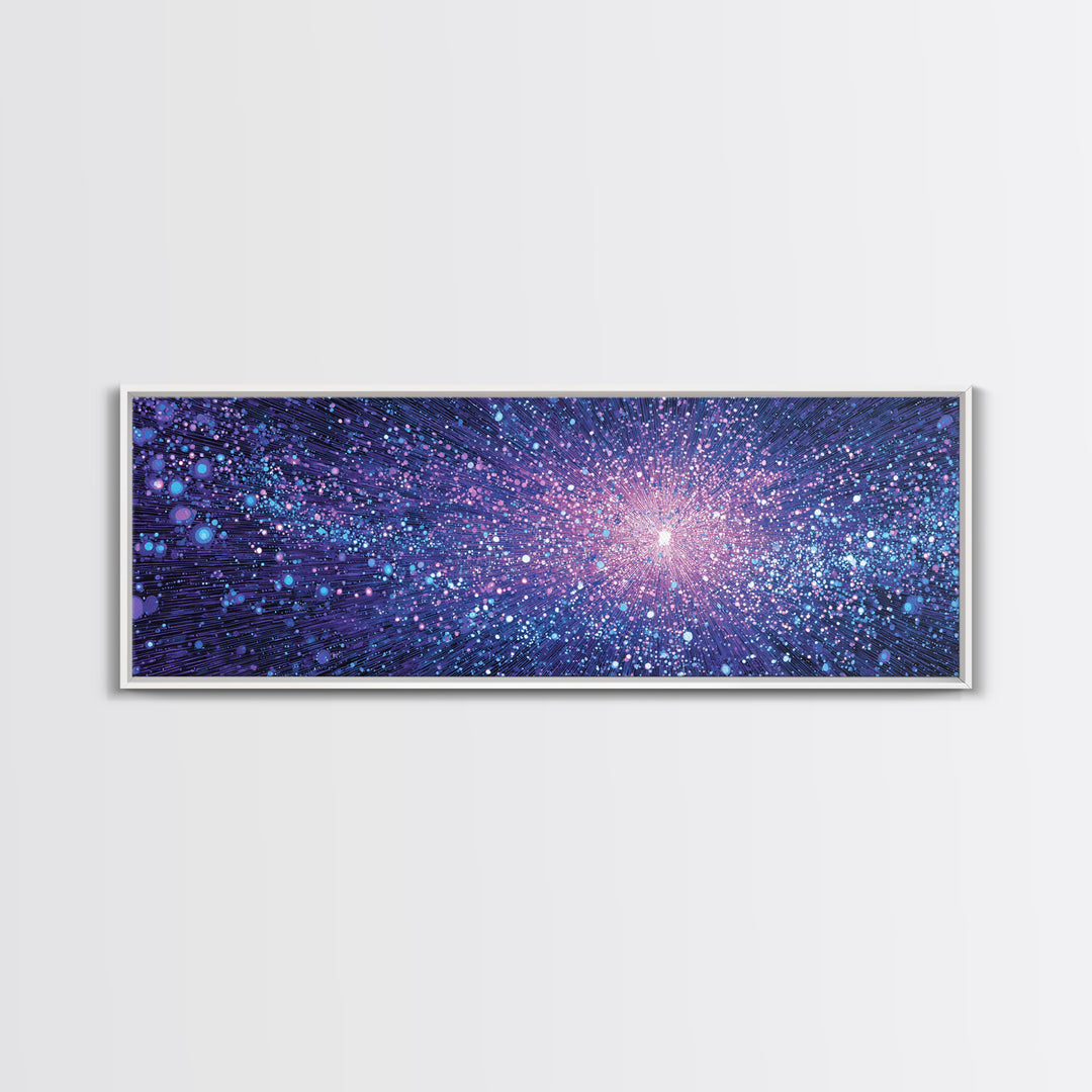 Purple Blue Cosmic Starburst Wall Art, Modern Abstract Art Print, Space Poster, Galaxy Decor, Vibrant Home Office Art Gift